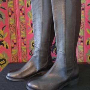 Cole Haan Nike Air Leather Tall Riding Boots Black